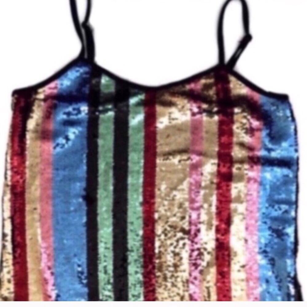Striped Sequin Cami Tank